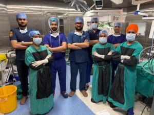 Dr Sheshank Mahajan , Consultation Surgical Oncologist along with his team